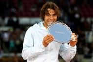 Rafael Nadal after winning the 2010 Madrid Open against Roger Federer